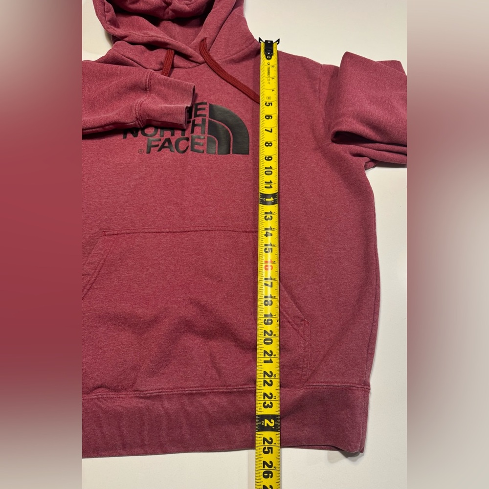 The North Face Men’s Pullover Hoodie Size Medium Red With Black Logo Sweatshirt - Picture 6 of 7
